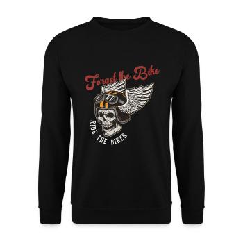 Forget The Bike Ride The Biker Motorcycle Motorbik - Unisex Pullover - Schwarz - Vorne - Alina (178cm) & Michal (187cm)