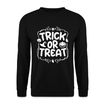 Trick Or Treat, Trick or Treat Halloween - Unisex Sweatshirt - black - Front - Alina (178cm) & Michal (187cm)