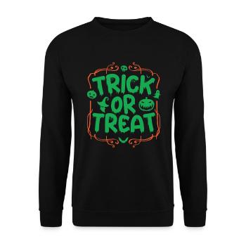 Trick Or Treat, Trick or Treat Halloween - Unisex Sweatshirt - black - Front - Alina (178cm) & Michal (187cm)