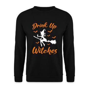 Drink Up Witches Trick Or Treat Drinking Witch - Unisex Sweatshirt - black - Front - Alina (178cm) & Michal (187cm)