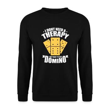 Ich brauche keineTherapie / Domino Spieler Design - Unisex Pullover - Schwarz - Vorne - Alina (178cm) & Michal (187cm)