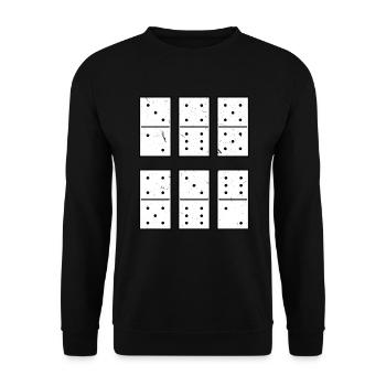 Domino Set, Domino Spiel, Donino Spieler - Unisex Pullover - Schwarz - Vorne - Alina (178cm) & Michal (187cm)