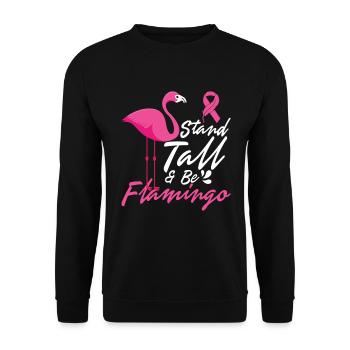 Pink Flamingos AIDS Consciousness, AIDS Ribbon - Unisex Sweatshirt - black - Front - Alina (178cm) & Michal (187cm)
