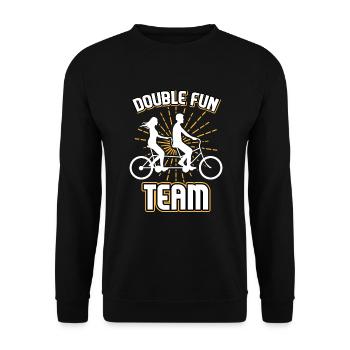 Double Fun Team Tandem Bike Twin Two-Seater - Unisex Sweatshirt - black - Front - Alina (178cm) & Michal (187cm)