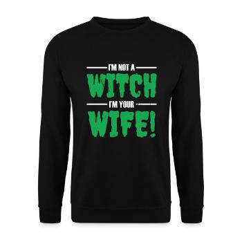 I'm not a witch, I'm your wife - Halloween - Unisex Sweatshirt - black - Front - Alina (178cm) & Michal (187cm)