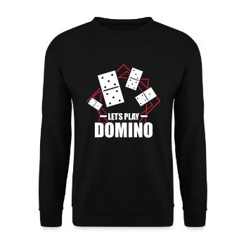 Let's Play Domino / Dominosteine, Domino Set - Unisex Pullover - Schwarz - Vorne - Alina (178cm) & Michal (187cm)