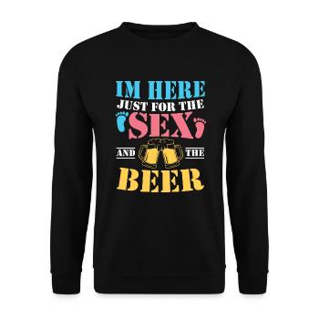 Je suis juste ici / Dicton de genre - Sweat-shirt Unisexe - noir - Devant - Alina (178cm) & Michal (187cm)