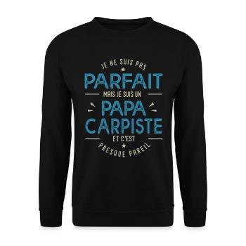 un papa carpiste cadeau pêche pêcheur humour - Sweat-shirt Unisexe - noir - Devant - Alina (178cm) & Michal (187cm)