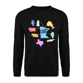 Minnesota Staaten Design für stolze Minnesotaner - Unisex Pullover - Schwarz - Vorne - Alina (178cm) & Michal (187cm)