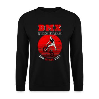 BMX Freestyle Urban Extreme Sport / Cyclisme - Sweat-shirt Unisexe - noir - Devant - Alina (178cm) & Michal (187cm)