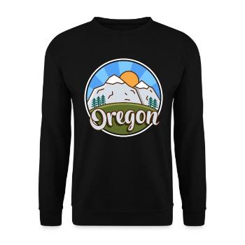 Oregon Nature Sunset Design für stolze Oregonianer - Unisex Pullover - Schwarz - Vorne - Alina (178cm) & Michal (187cm)