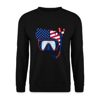 Masque de plongée drapeau américain des États-Unis, plongeur - Sweat-shirt Unisexe - noir - Devant - Alina (178cm) & Michal (187cm)