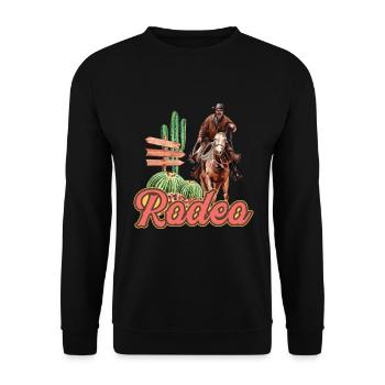 Rodeo Reiter, Western Ranch Cowboy Abenteuer - Unisex Pullover - Schwarz - Vorne - Alina (178cm) & Michal (187cm)