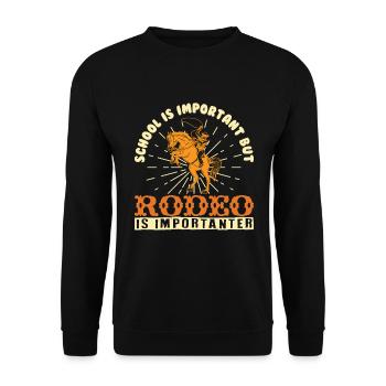 Rodeo Reiter, Western Ranch Cowboy Abenteuer - Unisex Pullover - Schwarz - Vorne - Alina (178cm) & Michal (187cm)