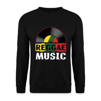 Reggae Music Jamaica Rasta Jamaican Roots Music - Unisex Pullover - Schwarz - Vorne - Alina (178cm) & Michal (187cm)