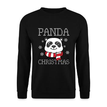 Panda Christmas / Christmas, Winter, funny - Unisex Sweatshirt - black - Front - Alina (178cm) & Michal (187cm)