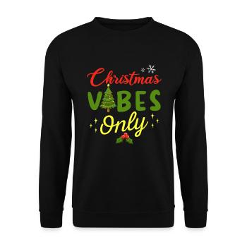 Christmas vibes / Weihnachten Stimmung, Winter - Unisex Pullover - Schwarz - Vorne - Alina (178cm) & Michal (187cm)