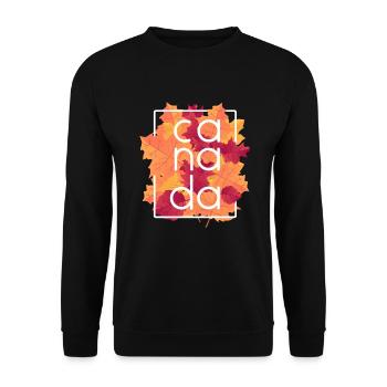 Kanada Herbst Saison Blätter Maple Leaf - Unisex Pullover - Schwarz - Vorne - Alina (178cm) & Michal (187cm)