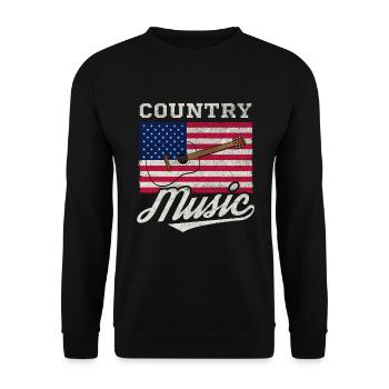 Country music USA American flag Western music - Unisex Sweatshirt - black - Front - Alina (178cm) & Michal (187cm)