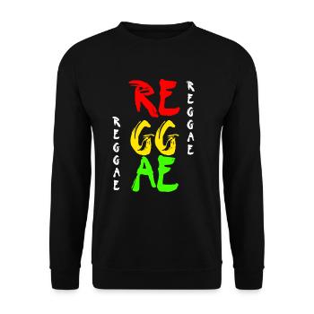Reggae Japanischer Stil Musik Jamaika Rasta - Unisex Pullover - Schwarz - Vorne - Alina (178cm) & Michal (187cm)