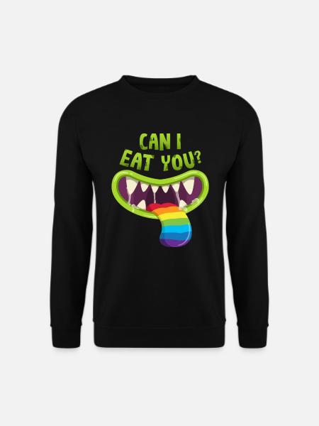 Can I Eat You? Schwul Lesbisch, CSD, Gay Pride - Unisex Pullover - Schwarz