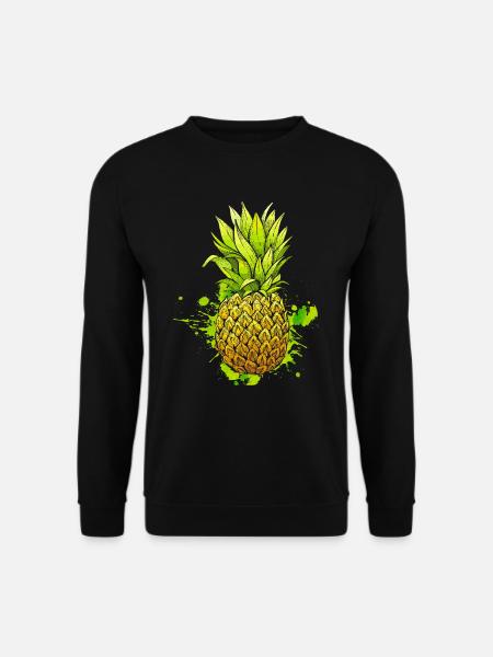 Pineapple / Tropical fruit - Unisex Sweatshirt - black