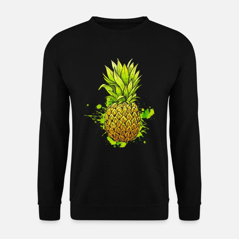 Pineapple / Tropical fruit - Unisex Sweatshirt - black