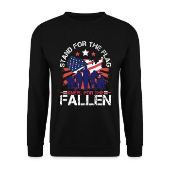 Stand For The Flag US Armee Patriot / Veteran - Unisex Pullover - Schwarz - Vorne - Alina (178cm) & Michal (187cm)