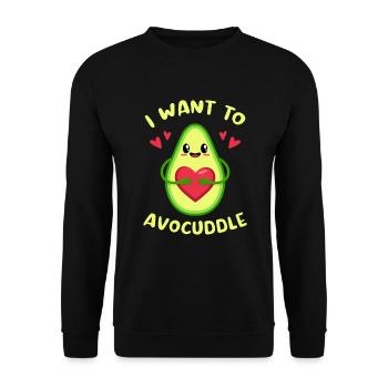 I want to avocuddle / Motif for avocado fans - Unisex Sweatshirt - black - Front - Alina (178cm) & Michal (187cm)