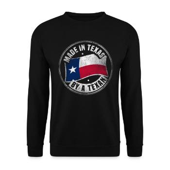 Made in Texas Design für stolze Texaner - Unisex Pullover - Schwarz - Vorne - Alina (178cm) & Michal (187cm)