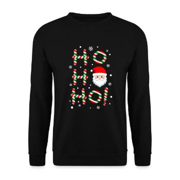 Ho Ho Ho Christmas, St. Nicholas, Advent - Unisex Sweatshirt - black - Front - Alina (178cm) & Michal (187cm)