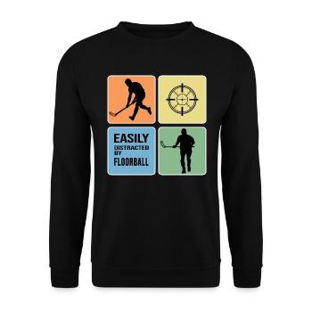 Floorball floorball "Floorball-unique" bandy - Unisex Sweatshirt - black - Front - Alina (178cm) & Michal (187cm)