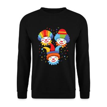 Karneval Fasching Clown Kostüm - Unisex Pullover - Schwarz - Vorne - Alina (178cm) & Michal (187cm)