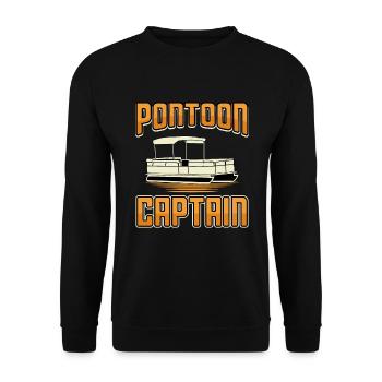 Pontoon Captain Pontoon Boat Boating Pontooning - Unisex Sweatshirt - black - Front - Alina (178cm) & Michal (187cm)