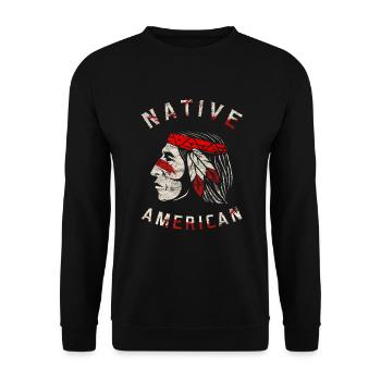 Native American Indians, wild west, cowboy western - Unisex Sweatshirt - black - Front - Alina (178cm) & Michal (187cm)