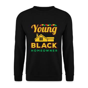 Young Black Homeowner African American History - Unisex Pullover - Schwarz - Vorne - Alina (178cm) & Michal (187cm)