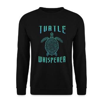 turtles whispering reptile marine animal - Unisex Sweatshirt - black - Front - Alina (178cm) & Michal (187cm)