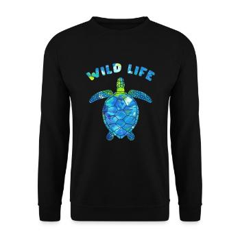 Wildlife Turtles Reptile Sea Animal Tortoise - Unisex Sweatshirt - black - Front - Alina (178cm) & Michal (187cm)