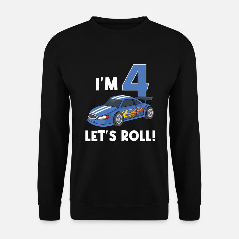 Kindergeburtstag Autorennen Auto / 4 Jahre - Unisex Pullover - Schwarz