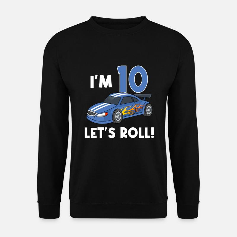 Auto da corsa per il compleanno dei bambini / 10 anni - Felpa unisex - nero