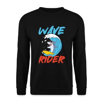 Surfers Shark Surfers Beach Summer Holiday Surfing - Unisex Sweatshirt - black - Front - Alina (178cm) & Michal (187cm)