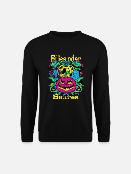 Süßes oder saures - Halloween Motiv - Unisex Pullover - Schwarz