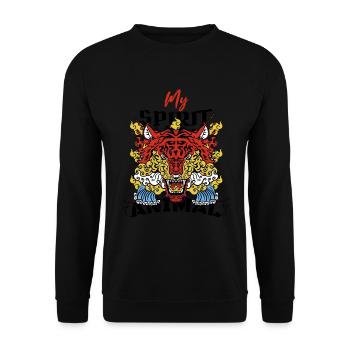Tigre chinois / Chine Année du Tigre - Sweat-shirt Unisexe - noir - Devant - Alina (178cm) & Michal (187cm)