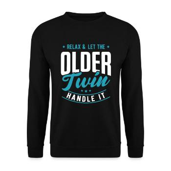 relax and let the older twin handle it - Unisex Sweatshirt - black - Front - Alina (178cm) & Michal (187cm)
