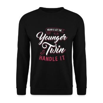 relax and let the younger twin handle it - Unisex Sweatshirt - black - Front - Alina (178cm) & Michal (187cm)