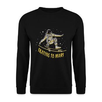 Skating to Mars / Astronaut Space Skater - Unisex Sweatshirt - black - Front - Alina (178cm) & Michal (187cm)