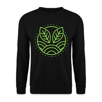Nature green leaves design for proud vegans - Unisex Sweatshirt - black - Front - Alina (178cm) & Michal (187cm)