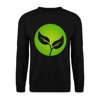Conception de symboles de feuilles vertes pour les fiers végétaliens - Sweat-shirt Unisexe - noir - Devant - Alina (178cm) & Michal (187cm)