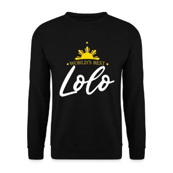 Opa Lolo Design für stolze Pinoys - Unisex Pullover - Schwarz - Vorne - Alina (178cm) & Michal (187cm)