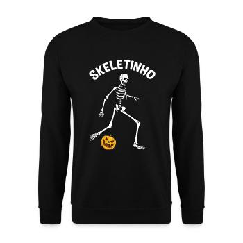 skeletinho halloween skeleton pumpkin soccer funny - Unisex Sweatshirt - black - Front - Alina (178cm) & Michal (187cm)